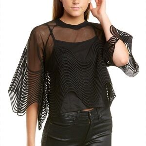 AKIRA Mesh Wavy Crop Top 🖤